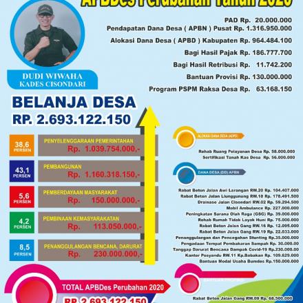 REALISASI PELAKSANAAN APBDes PERUBAHAN DESA CISONDARI TAHUN 2020